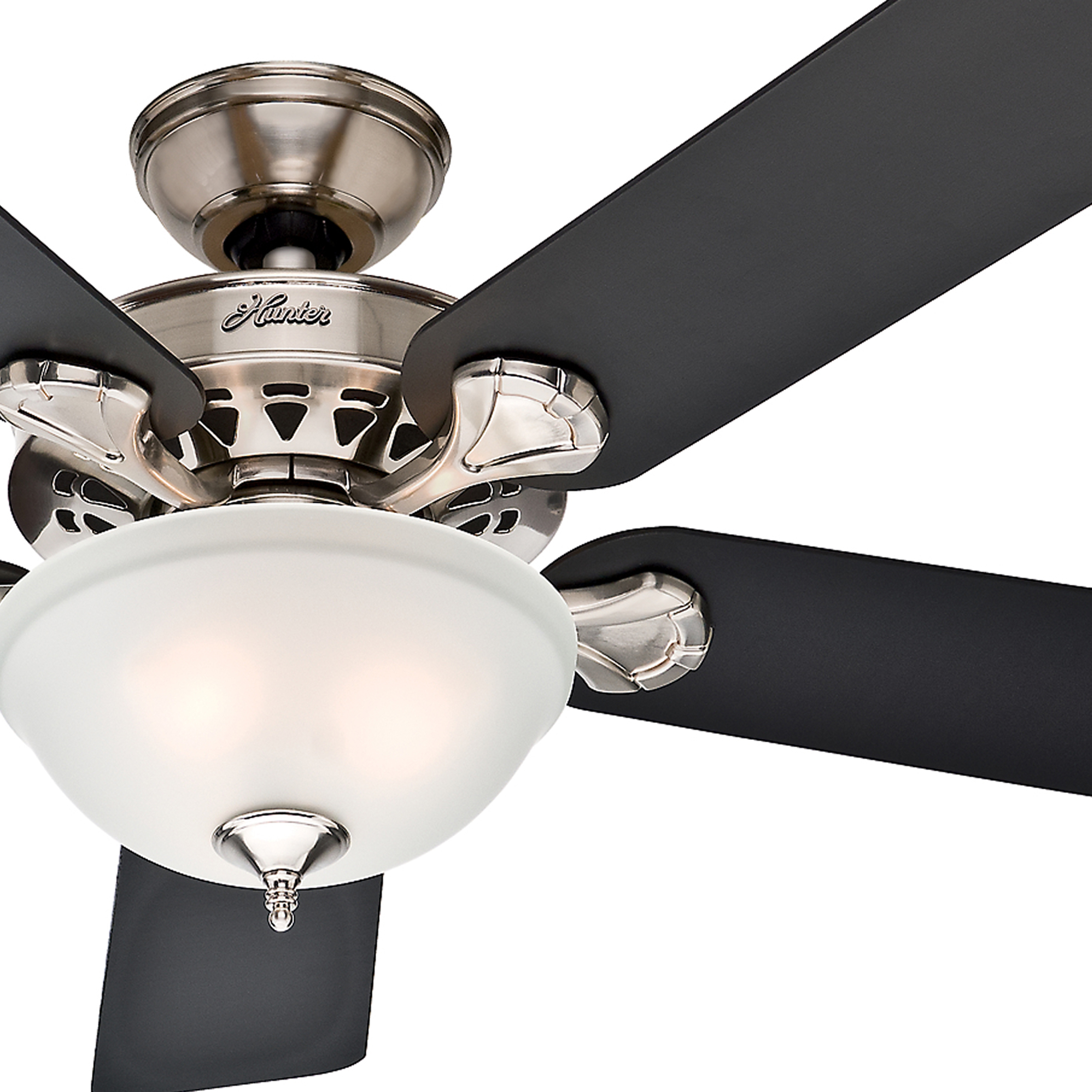 Brushed Nickel Ceiling Fan With Black Blades Gallery Hunter Ceiling Fans